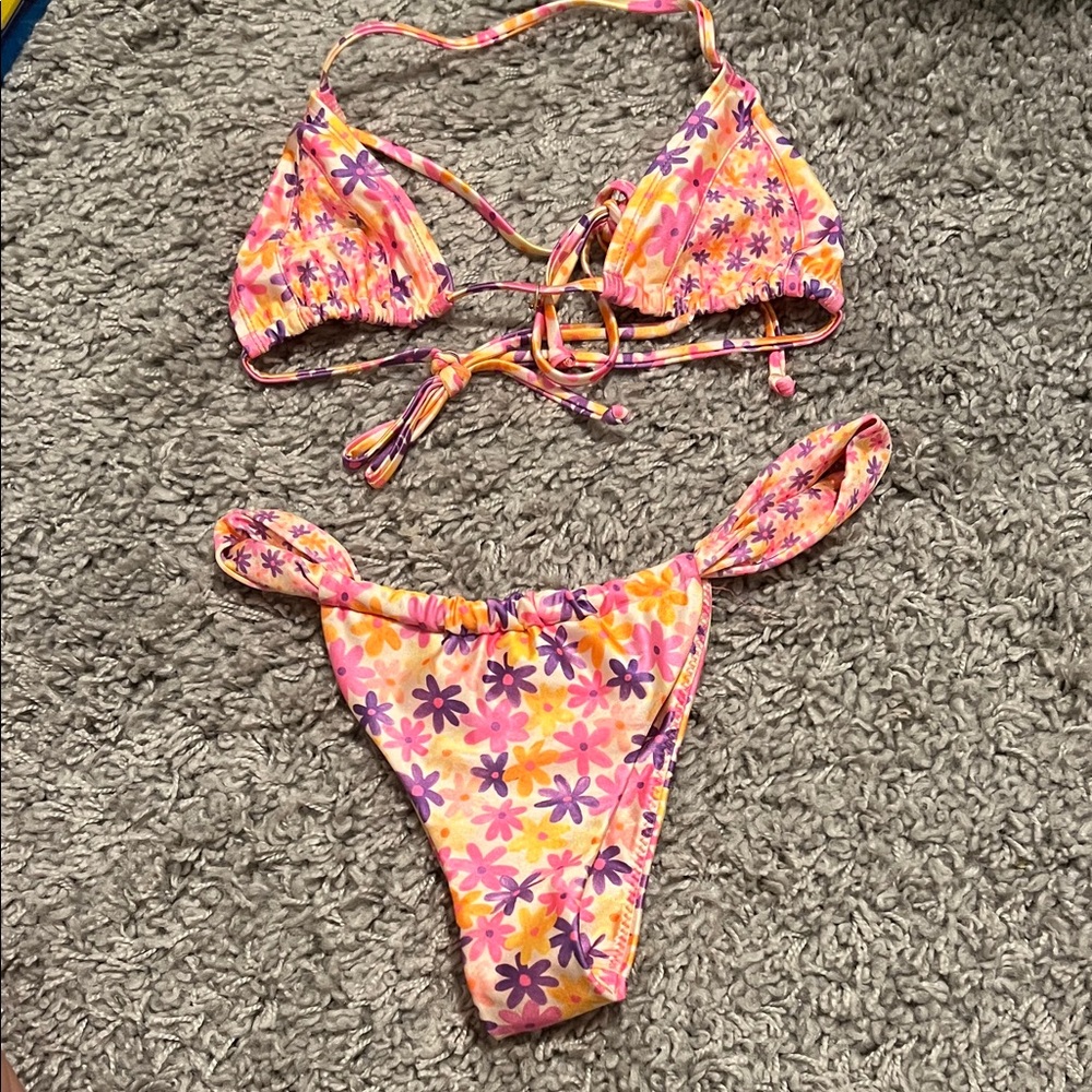 Kulani Kinis Pink and Orange Floral Bikini